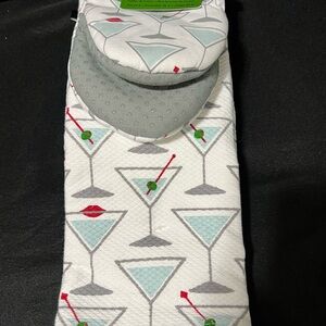 Kate Spade Martini Glass Towel Set - 2 Towels & 2 Oven Mini Mitts